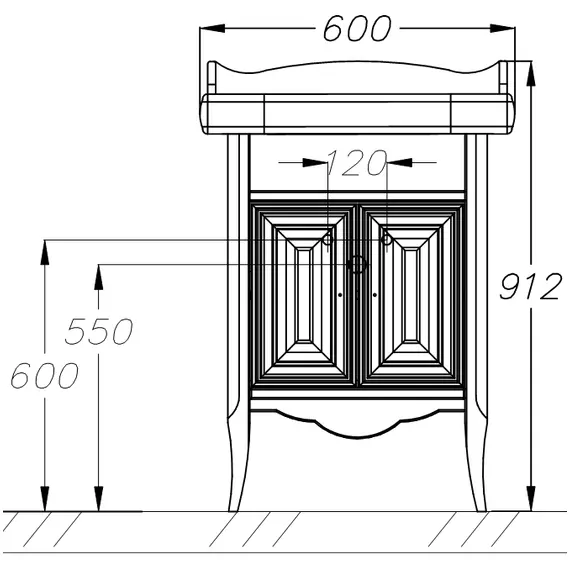 ТУМБА OPADIRIS ЛОРЕНЦО 60, СВЕТЛЫЙ ОРЕХ (ПОД РАКОВИНУ CERASTYLE ВИКТОРИЯ 60)