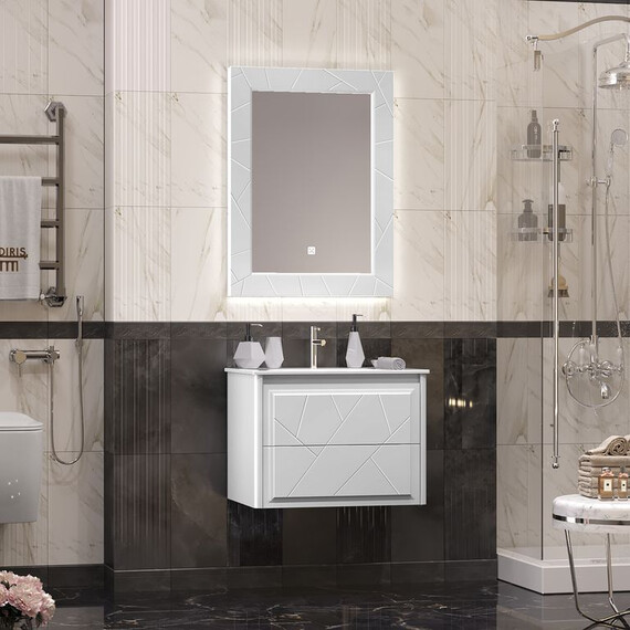 ТУМБА OPADIRIS ЛУИДЖИ 70 ПОДВЕСНАЯ, БЕЛЫЙ МАТОВЫЙ (ПОД РАКОВИНУ CERASTYLE IBIZA 71)