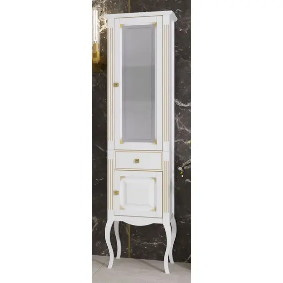 ПЕНАЛ OPADIRIS ЛАУРА, БЕЛЫЙ С БЕЖЕВОЙ ПАТИНОЙ, ЛЕВЫЙ, ПРАВЫЙ