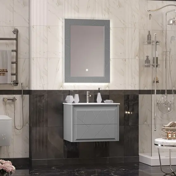 ТУМБА OPADIRIS ЛУИДЖИ 70 ПОДВЕСНАЯ, СЕРЫЙ МАТОВЫЙ (ПОД РАКОВИНУ CERASTYLE IBIZA 71)