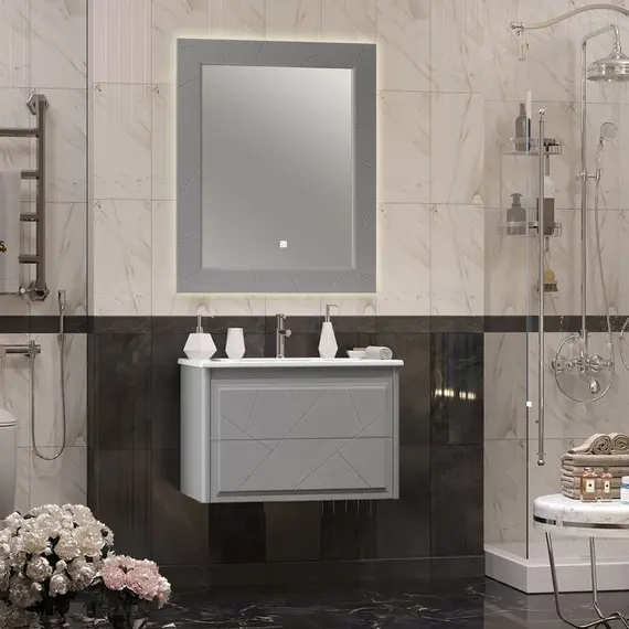 ТУМБА OPADIRIS ЛУИДЖИ 80 ПОДВЕСНАЯ, СЕРЫЙ МАТОВЫЙ (ПОД РАКОВИНУ DREJA ЭЙФОРИЯ 80)