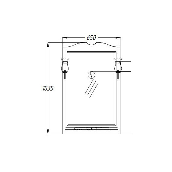 ЗЕРКАЛО OPADIRIS БРУНЕЛЛА 65, БЕЛЫЙ МАТОВЫЙ, С ВЫКЛЮЧАТЕЛЕМ