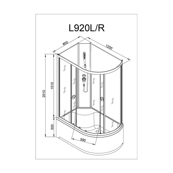 ДУШЕВАЯ КАБИНА AVACAN L920 R N БЕЗ КРЫШИ