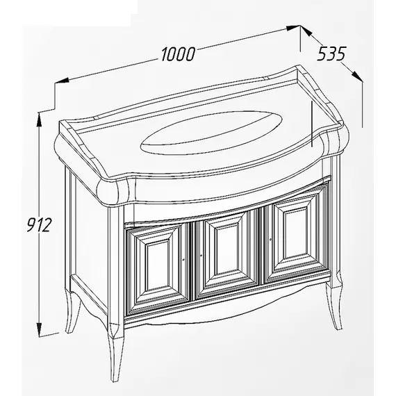 ТУМБА OPADIRIS ЛОРЕНЦО 100, СВЕТЛЫЙ ОРЕХ (ПОД РАКОВИНУ CERASTYLE ВИКТОРИЯ 100)