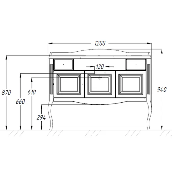 ТУМБА OPADIRIS ЛАУРА 120, БЕЛЫЙ С БЕЖЕВОЙ ПАТИНОЙ (ПОД РАКОВИНУ FLORENTINA ЛАУРА 120)