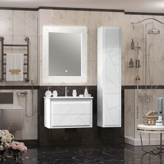 ТУМБА OPADIRIS ЛУИДЖИ 80 ПОДВЕСНАЯ, БЕЛЫЙ МАТОВЫЙ (ПОД РАКОВИНУ DREJA ЭЙФОРИЯ 80)