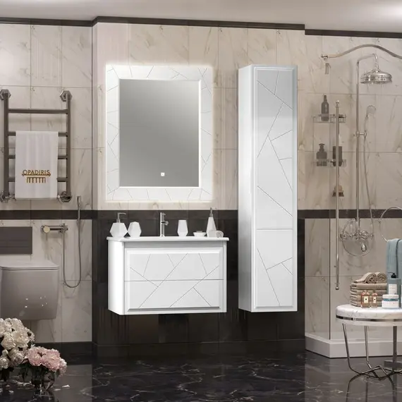 ТУМБА OPADIRIS ЛУИДЖИ 80 ПОДВЕСНАЯ, БЕЛЫЙ МАТОВЫЙ (ПОД РАКОВИНУ DREJA ЭЙФОРИЯ 80)