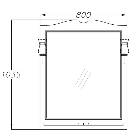 ЗЕРКАЛО OPADIRIS БРУНЕЛЛА 80, БЕЛЫЙ МАТОВЫЙ, С ВЫКЛЮЧАТЕЛЕМ