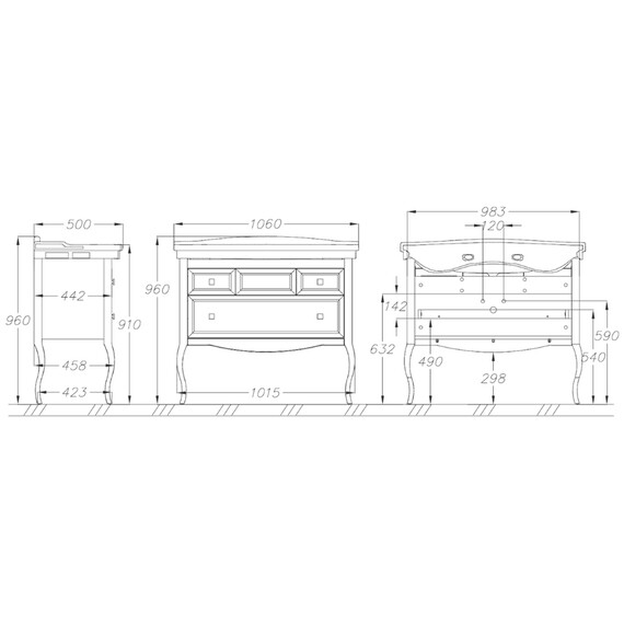 ТУМБА OPADIRIS ВАЛЕРИ 105, БЕЛЫЙ (ПОД РАКОВИНУ KIROVIT МОДЕРН 105)