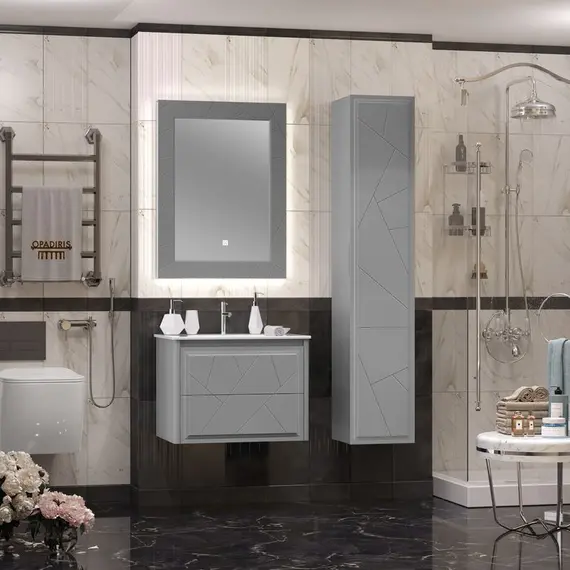 ТУМБА OPADIRIS ЛУИДЖИ 70 ПОДВЕСНАЯ, СЕРЫЙ МАТОВЫЙ (ПОД РАКОВИНУ CERASTYLE IBIZA 71)