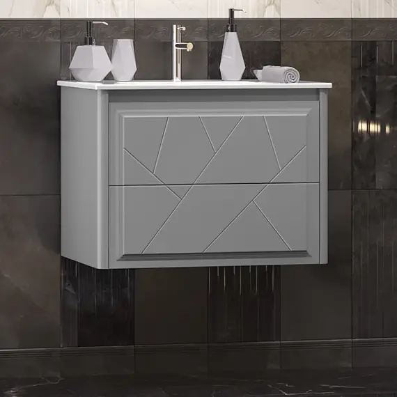 ТУМБА OPADIRIS ЛУИДЖИ 70 ПОДВЕСНАЯ, СЕРЫЙ МАТОВЫЙ (ПОД РАКОВИНУ CERASTYLE IBIZA 71)