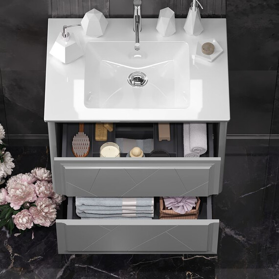 ТУМБА OPADIRIS ЛУИДЖИ 70 ПОДВЕСНАЯ, СЕРЫЙ МАТОВЫЙ (ПОД РАКОВИНУ CERASTYLE IBIZA 71)