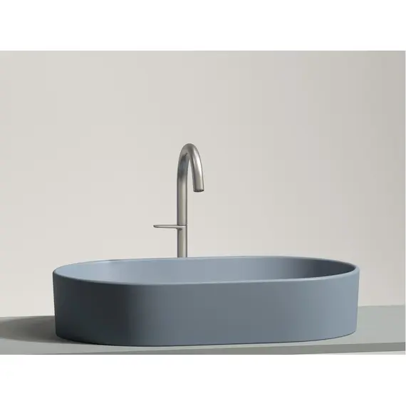 УМЫВАЛЬНИК ЧАША НАКЛАДНАЯ ОВАЛЬНАЯ CERAMICA NOVA ELEMENT 608X385X122 ММ, СЕРО-ГОЛУБОЙ МАТОВЫЙ