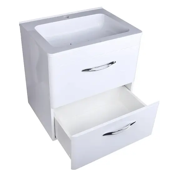 ТУМБА ПОДВЕСНАЯ STYLE LINE "КАРЕ 60" (2 ЯЩ.) ЛЮКС БЕЛАЯ, PLUS