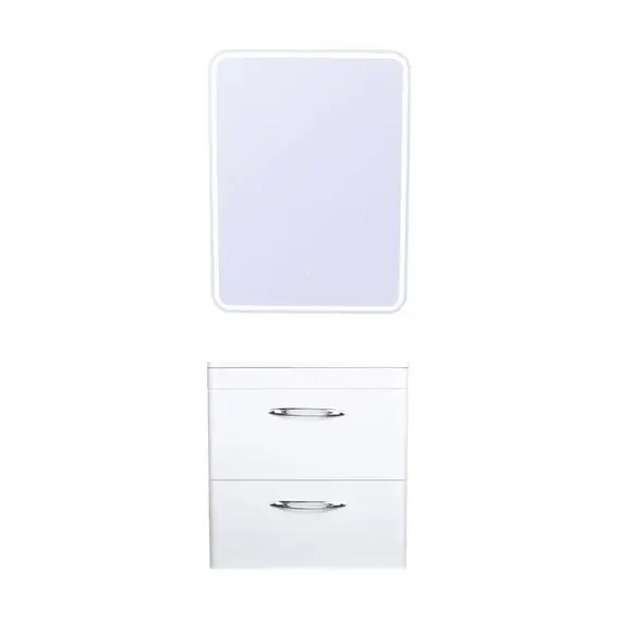 ТУМБА ПОДВЕСНАЯ STYLE LINE "КАРЕ 60" (2 ЯЩ.) ЛЮКС БЕЛАЯ, PLUS