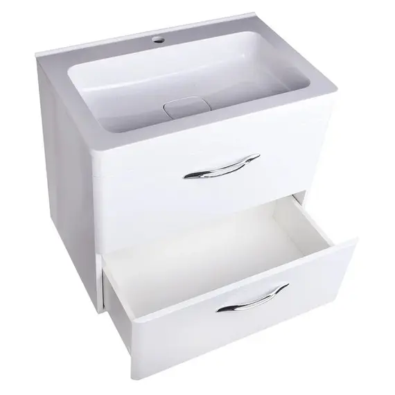 ТУМБА ПОДВЕСНАЯ STYLE LINE "КАРЕ 70" (2 ЯЩ.) ЛЮКС БЕЛАЯ, PLUS