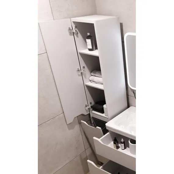 КОЛОННА УНИВЕРСАЛЬНАЯ STYLE LINE "МАРЕЛЛА" С КОРЗИНОЙ, ЛЮКС АНТИСКРЕЙТЧ БЕЛЫЙ МАТОВЫЙ, PLUS