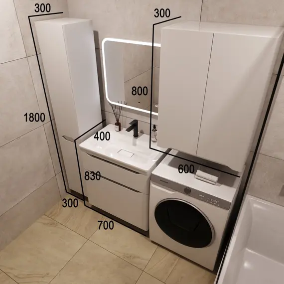 КОЛОННА УНИВЕРСАЛЬНАЯ STYLE LINE "МАРЕЛЛА" С КОРЗИНОЙ, ЛЮКС АНТИСКРЕЙТЧ БЕЛЫЙ МАТОВЫЙ, PLUS