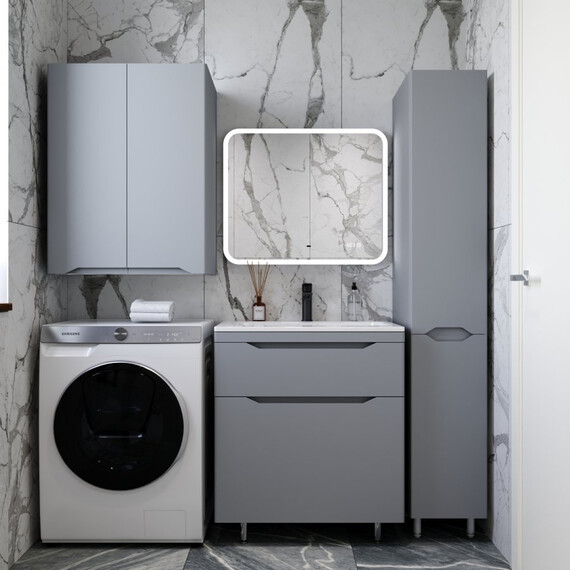 КОЛОННА УНИВЕРСАЛЬНАЯ STYLE LINE "МАРЕЛЛА" С КОРЗИНОЙ, ЛЮКС АНТИСКРЕЙТЧ СЕРЫЙ, PLUS