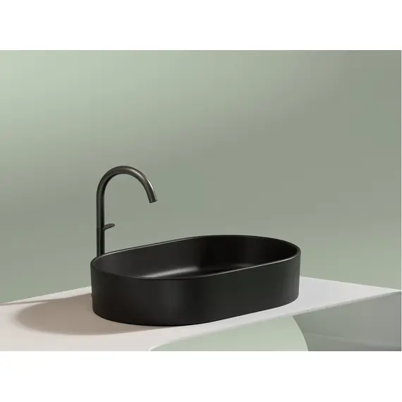 УМЫВАЛЬНИК ЧАША НАКЛАДНАЯ ОВАЛЬНАЯ CERAMICA NOVA ELEMENT 608X385X122 ММ, ЧЕРНЫЙ МАТОВЫЙ