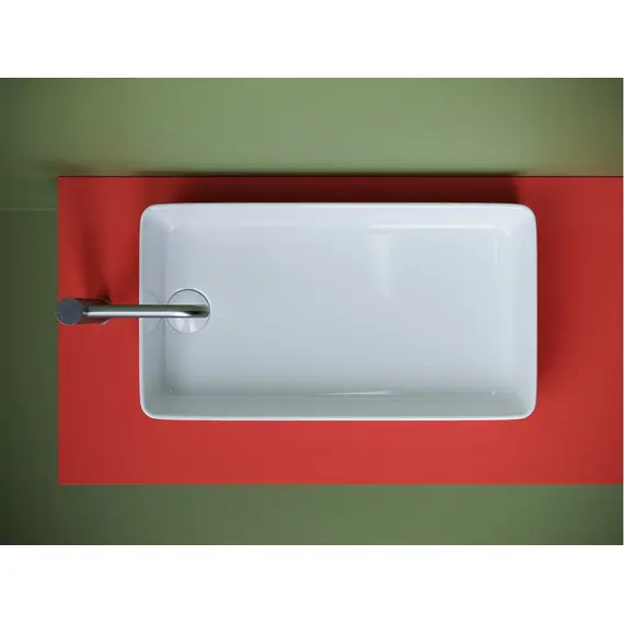 РАКОВИНА НАКЛАДНАЯ СО СМЕЩЕННЫМ СЛИВОМ, С ВОЗМОЖНОСТЬЮ УСТАНОВКИ НА СТОЛЕШНИЦУ ПОД СТИРАЛЬНУЮ МАШИНУ CERAMICA NOVA ELEMENT 620X340X110 БЕЛАЯ