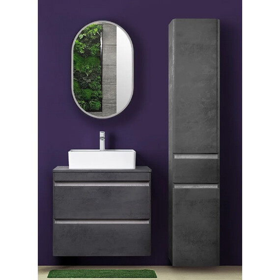 КОЛОННА УНИВЕРСАЛЬНАЯ STYLE LINE "АТЛАНТИКА 35" С КОРЗИНОЙ, ЛЮКС БЕТОН ТЕМНЫЙ, PLUS