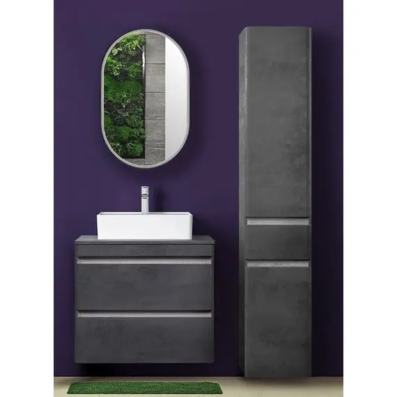 КОЛОННА УНИВЕРСАЛЬНАЯ STYLE LINE "АТЛАНТИКА 35" С КОРЗИНОЙ, ЛЮКС БЕТОН ТЕМНЫЙ, PLUS