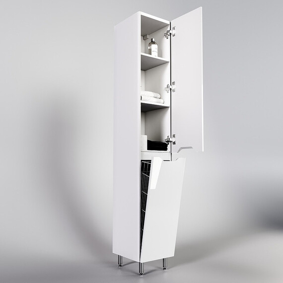 КОЛОННА УНИВЕРСАЛЬНАЯ STYLE LINE "МАРЕЛЛА" С КОРЗИНОЙ, ЛЮКС АНТИСКРЕЙТЧ БЕЛЫЙ ГЛЯНЕЦ, PLUS