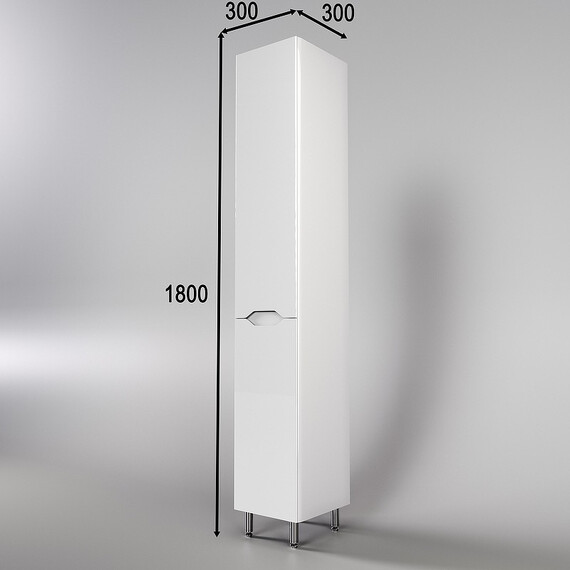 КОЛОННА УНИВЕРСАЛЬНАЯ STYLE LINE "МАРЕЛЛА" С КОРЗИНОЙ, ЛЮКС АНТИСКРЕЙТЧ БЕЛЫЙ ГЛЯНЕЦ, PLUS