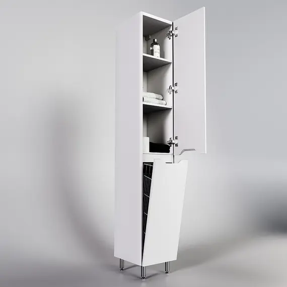 КОЛОННА УНИВЕРСАЛЬНАЯ STYLE LINE "МАРЕЛЛА" С КОРЗИНОЙ, ЛЮКС АНТИСКРЕЙТЧ БЕЛЫЙ МАТОВЫЙ, PLUS