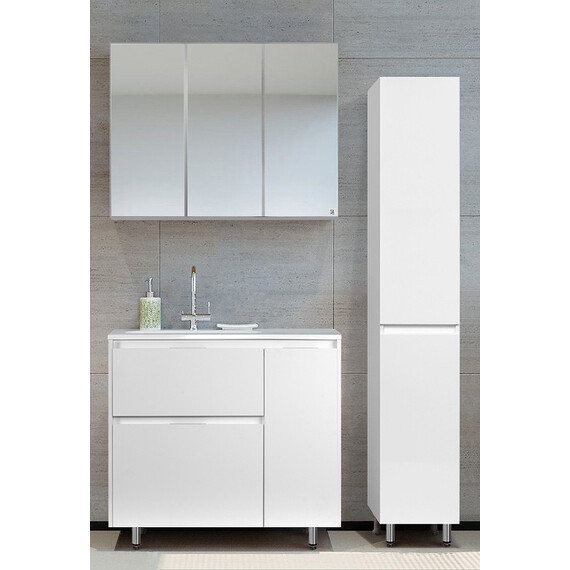 КОЛОННА НАПОЛЬНАЯ УНИВЕРСАЛЬНАЯ STYLE LINE "ДАЛЛАС" Б/КОРЗИНЫ, ЛЮКС БЕЛАЯ, PLUS, ЭМАЛЬ