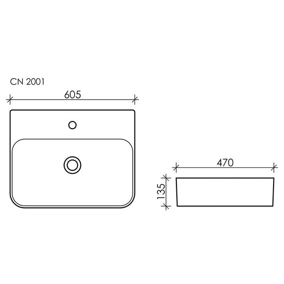 УМЫВАЛЬНИК AURA С 1 ОТВЕРСТИЕМ ДЛЯ СМЕСИТЕЛЯ, БЕЗ ПЕРЕЛИВА 610*480*140ММ УМЫВАЛЬНИК AURA С 1 ОТВЕРСТИЕМ ДЛЯ СМЕСИТЕЛЯ, БЕЗ ПЕРЕЛИВА 610*480*140ММ