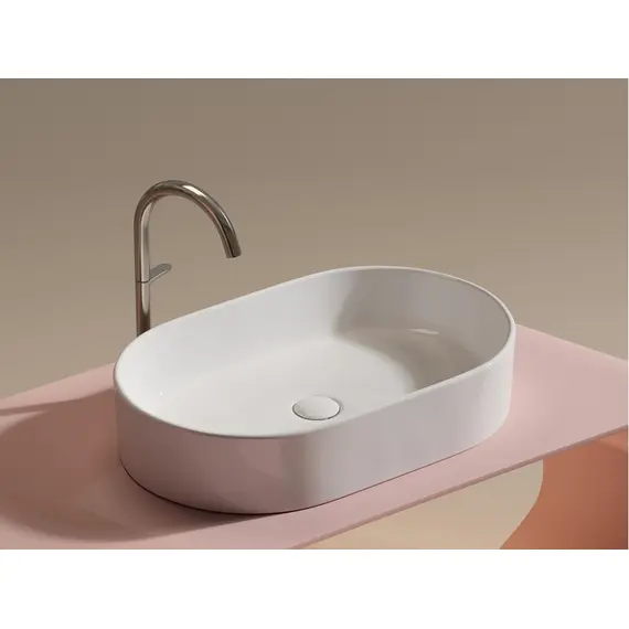 УМЫВАЛЬНИК ЧАША НАКЛАДНАЯ ОВАЛЬНАЯ CERAMICA NOVA ELEMENT 608X385X122 ММ, БЕЛЫЙ