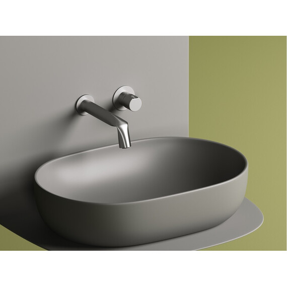 УМЫВАЛЬНИК ЧАША НАКЛАДНАЯ ОВАЛЬНАЯ CERAMICA NOVA ELEMENT 600X415X135 ММ, АНТРАЦИТ МАТОВЫЙ