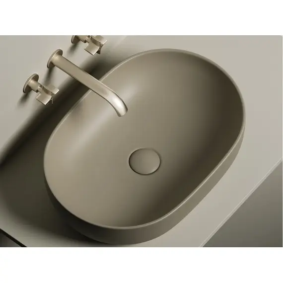УМЫВАЛЬНИК ЧАША НАКЛАДНАЯ ОВАЛЬНАЯ CERAMICA NOVA ELEMENT 600X415X135 ММ, КАПУЧИНО МАТОВЫЙ