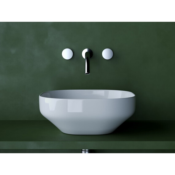 УМЫВАЛЬНИК ЧАША НАКЛАДНАЯ КВАДРАТНАЯ CERAMICA NOVA ELEMENT 380X380X150 ММ