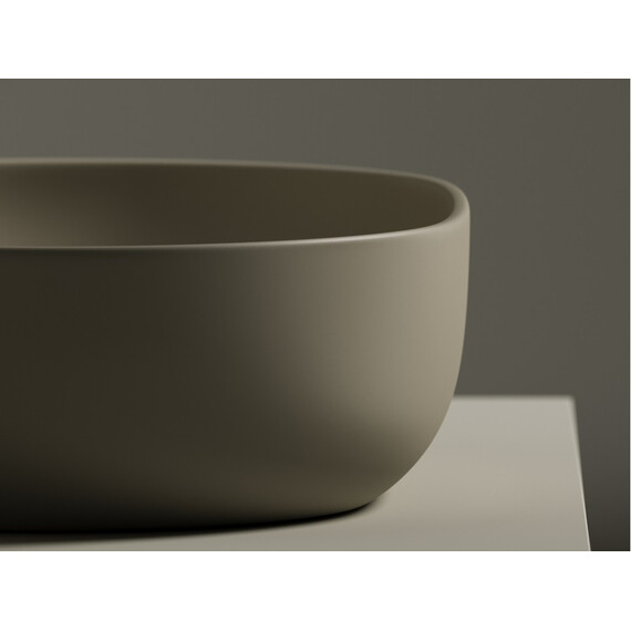 УМЫВАЛЬНИК ЧАША НАКЛАДНАЯ ОВАЛЬНАЯ CERAMICA NOVA ELEMENT 600X415X135 ММ, КАПУЧИНО МАТОВЫЙ
