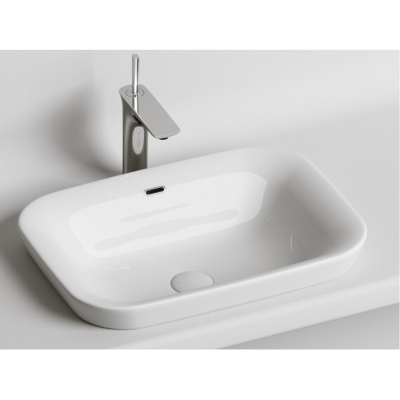 УМЫВАЛЬНИК ПРЯМОУГОЛЬНЫЙ ВСТРАИВАЕМЫЙ СВЕРХУ В СТОЛЕШНИЦУ CERAMICA NOVA ELEMENT 580X400X150ММ