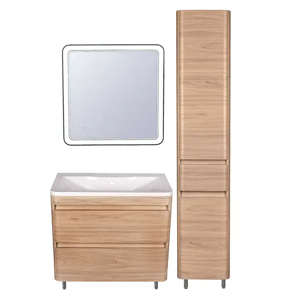 ТУМБА НАПОЛЬНАЯ STYLE LINE "АТЛАНТИКА 80", ЛЮКС ЯСЕНЬ ПЕРЛАМУТР, PLUS