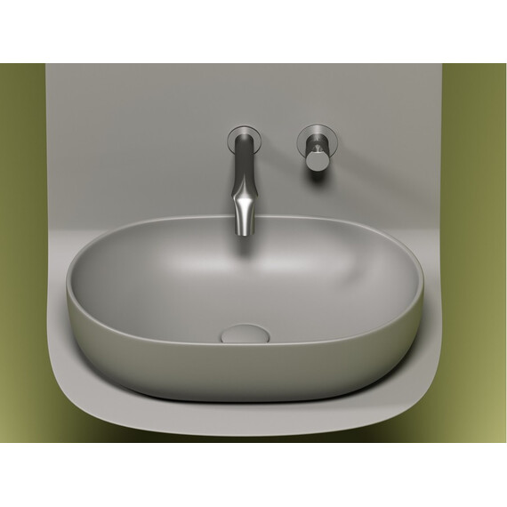 УМЫВАЛЬНИК ЧАША НАКЛАДНАЯ ОВАЛЬНАЯ CERAMICA NOVA ELEMENT 600X415X135 ММ, АНТРАЦИТ МАТОВЫЙ