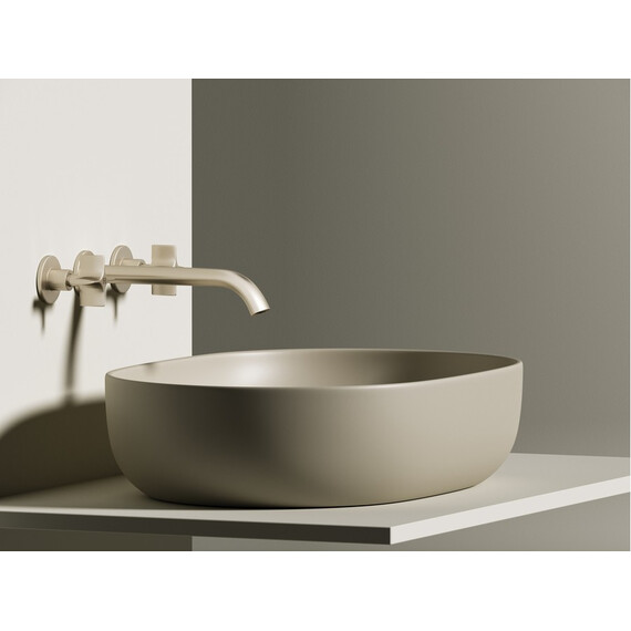 УМЫВАЛЬНИК ЧАША НАКЛАДНАЯ ОВАЛЬНАЯ CERAMICA NOVA ELEMENT 600X415X135 ММ, КАПУЧИНО МАТОВЫЙ