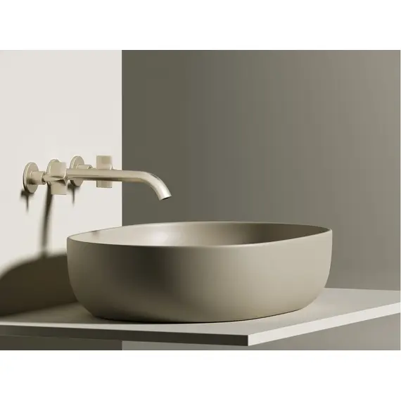 УМЫВАЛЬНИК ЧАША НАКЛАДНАЯ ОВАЛЬНАЯ CERAMICA NOVA ELEMENT 600X415X135 ММ, КАПУЧИНО МАТОВЫЙ