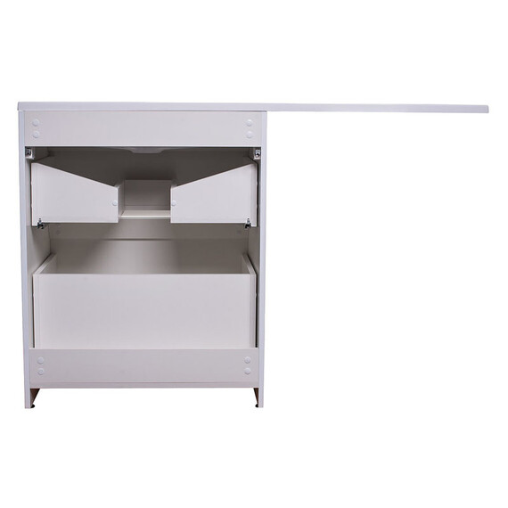 ТУМБА НАПОЛЬНАЯ STYLE LINE "ДАЛЛАС 130", 2 ЯЩИКА, ЛЮКС БЕЛАЯ, PLUS, ЭМАЛЬ