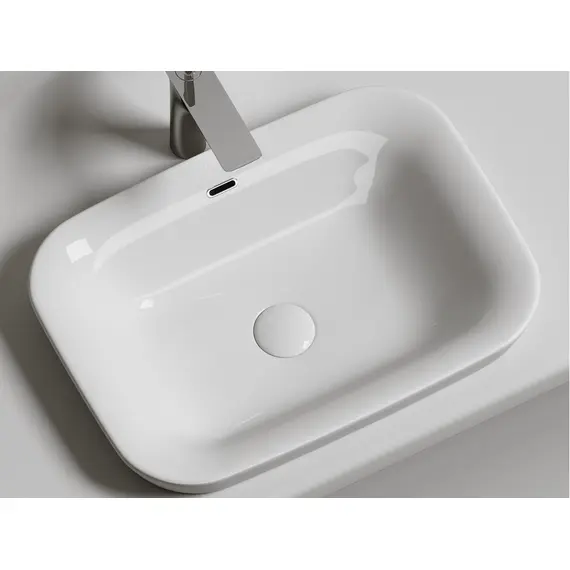 УМЫВАЛЬНИК ПРЯМОУГОЛЬНЫЙ ВСТРАИВАЕМЫЙ СВЕРХУ В СТОЛЕШНИЦУ CERAMICA NOVA ELEMENT 580X400X150ММ