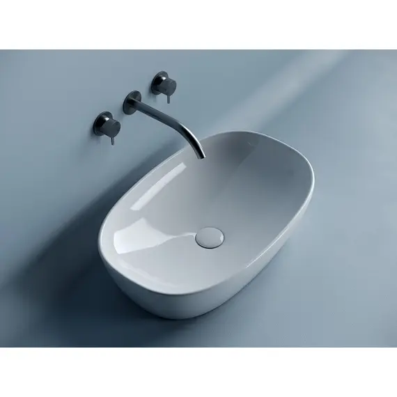 УМЫВАЛЬНИК ЧАША НАКЛАДНАЯ ОВАЛЬНАЯ CERAMICA NOVA ELEMENT 600X380X140 ММ