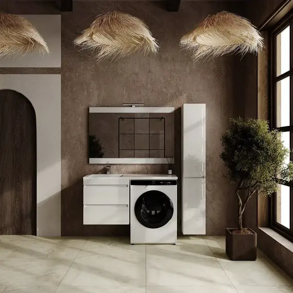 ТУМБА ПОДВЕСНАЯ STYLE LINE "ДАЛЛАС ЛЕОН 120", ЛЮКС БЕЛАЯ, PLUS