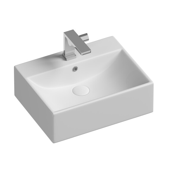 УМЫВАЛЬНИК ЧАША НАКЛАДНАЯ ПРЯМОУГОЛЬНАЯ CERAMICA NOVA ELEMENT 500X410X160 ММ