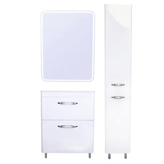 ТУМБА НАПОЛЬНАЯ STYLE LINE "КАРЕ 60", 2 ЯЩИКА, ЛЮКС БЕЛАЯ, PLUS