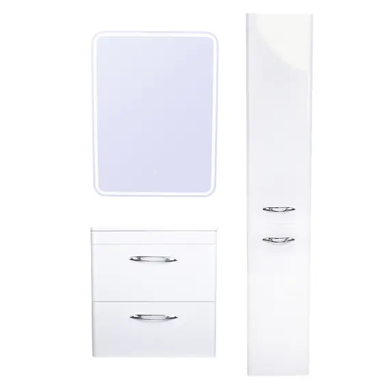 ТУМБА ПОДВЕСНАЯ STYLE LINE "КАРЕ 60" (2 ЯЩ.) ЛЮКС БЕЛАЯ, PLUS