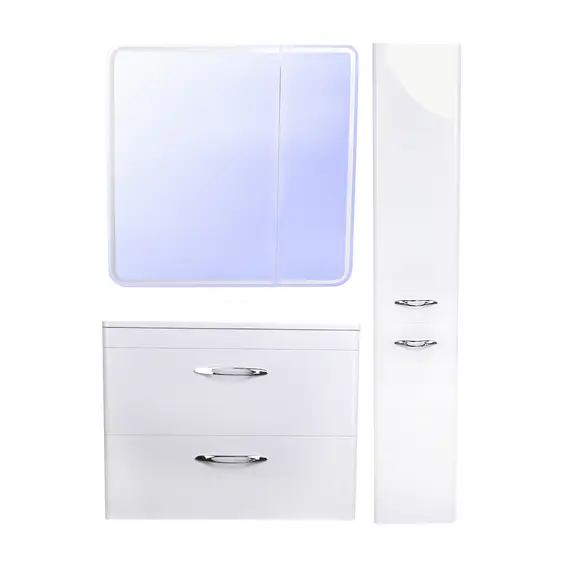 ТУМБА ПОДВЕСНАЯ STYLE LINE "КАРЕ 80" (2 ЯЩ.) ЛЮКС БЕЛАЯ, PLUS